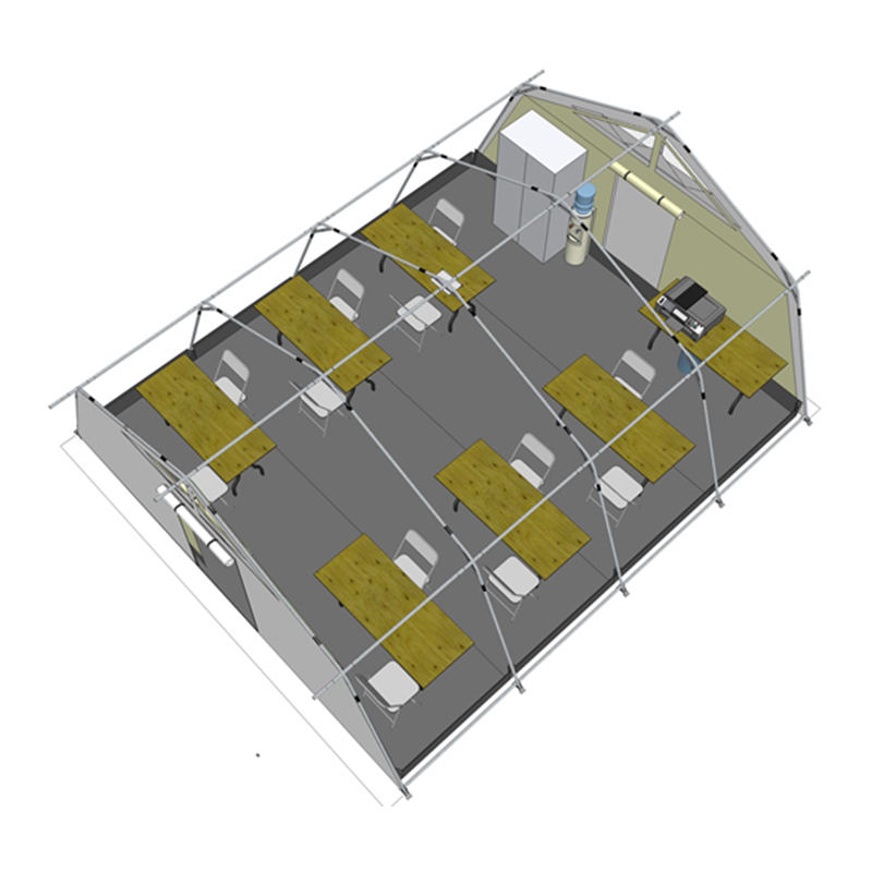 联合国儿童基金会标准42m²多功能轮毂帐篷，具有集成/可移动的阴影盖