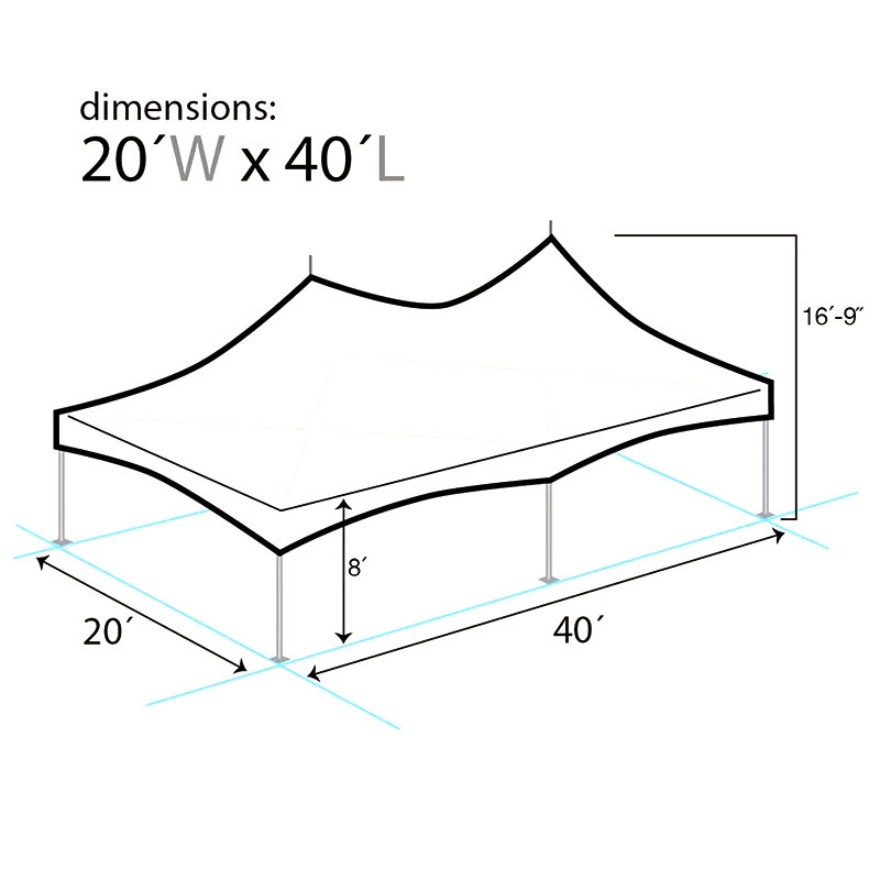 （6x12m）20“ x40”高峰帐篷铝制式耐用PVC派对帐篷